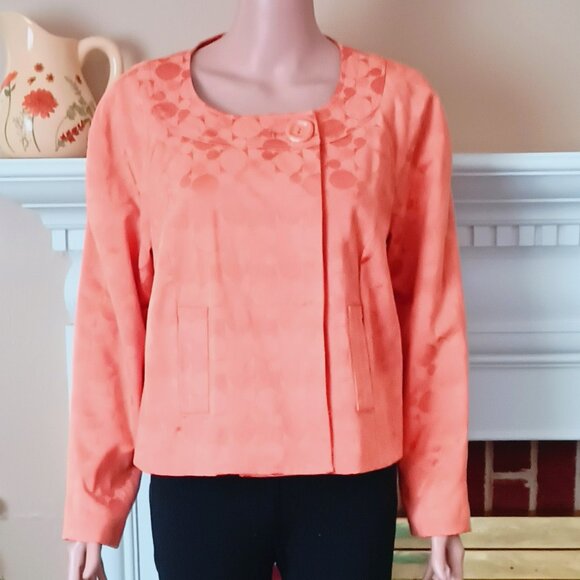 Requirements Jacquard Jacket Size M Double Breasted Retro Blazer. Fully Lined - Picture 6 of 9